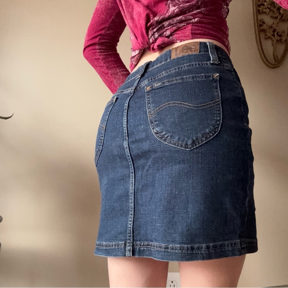 Lee Dark Blue Denim Mini Skirt - Picture 9 of 9